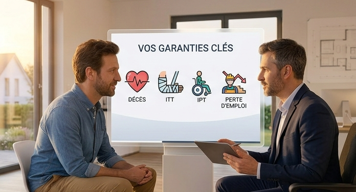 Un conseiller AEGIS présente les garanties clés à un client